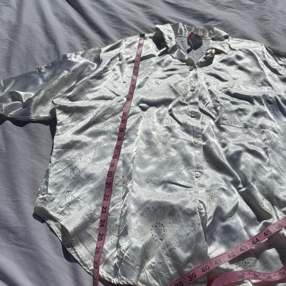 Vintage Hot Stuff Glitter Floral Oversized Blouse w/ Shoulder Pads - Picture 7 of 8